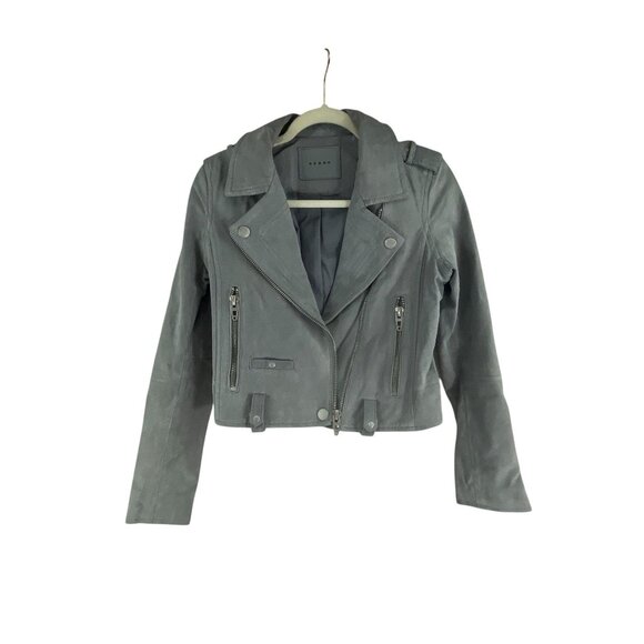 Blanknyc Women's Suede Leather Moto Jacket Size XS Grey Bikercore Rocker Outdoor - Picture 11 of 11